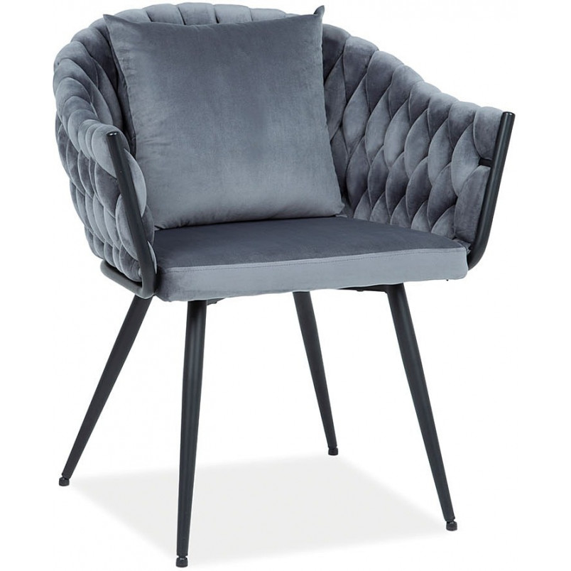 Krzesło welurowe Nuvo Velvet szare/czarne Signal - Komfort i styl
