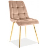 Krzesło welurowe Chic Velvet beżowe Signal - Elegancki design