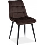 Krzesło welurowe Chic Velvet brązowe Signal - Komfort i styl!