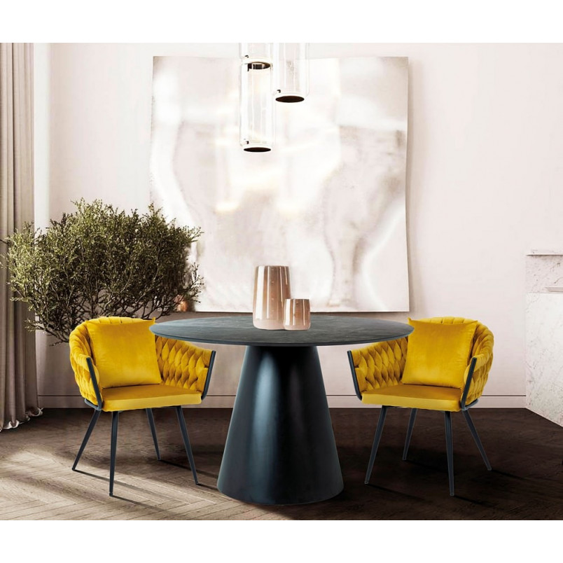 Stół okrągły Angel 120cm szary marmur - Signal | Elegancki design