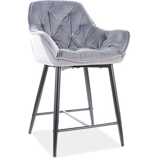Krzesło barowe Cherry Velvet szare Signal | Elegancki design