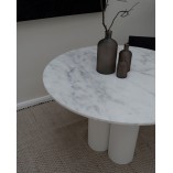 Designerski Stół okrągły marmurowy object035 120cm biały NG Design do salonu i kuchni
