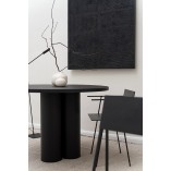 Designerski Stół okrągły drewniany object035 110cm czarny dąb NG Design do salonu i kuchni