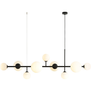 Lampa wisząca szklane kule Dione IX 170cm biało-czarna Aldex