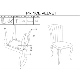 Krzesło welurowe Prince czarny/chrom Signal - Stylowy design