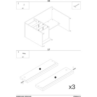 Biurko loft Signal B-005 120cm - Dąb Wotan / Antracyt | Biurka