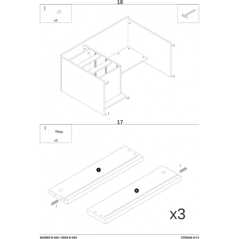 Biurko loft Signal B-005 120cm - Dąb Wotan / Antracyt | Biurka