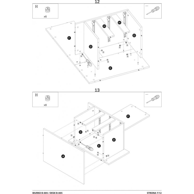 Biurko loft Signal B-005 120cm - Dąb Wotan / Antracyt | Biurka
