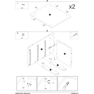 Biurko loft Signal B-005 120cm - Dąb Wotan / Antracyt | Biurka