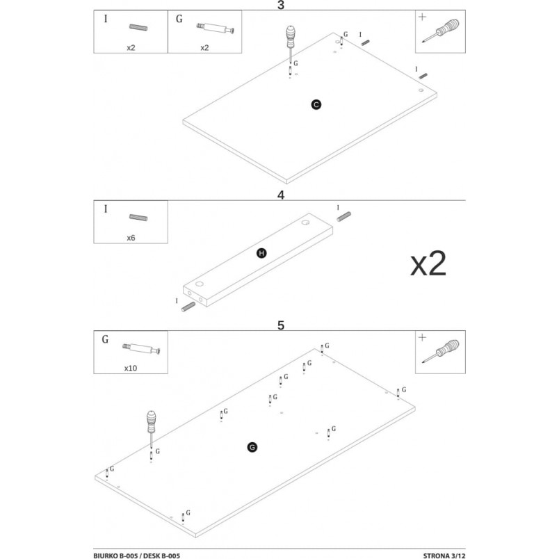 Biurko loft Signal B-005 120cm - Dąb Wotan / Antracyt | Biurka