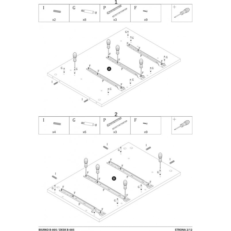 Biurko loft Signal B-005 120cm - Dąb Wotan / Antracyt | Biurka