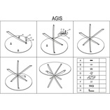 Stół szklany Agis 90cm złote nogi | Signal - Elegancki design