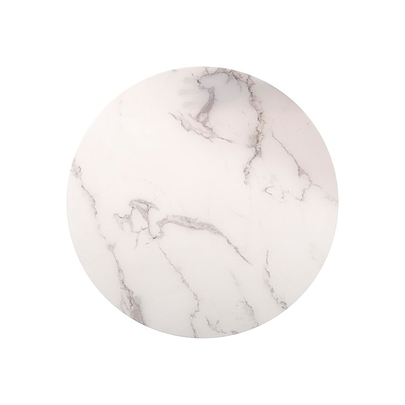 Stolik szklany glamour Sabine 80cm biały marmur / złoty - Signal