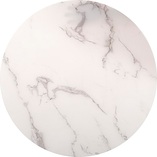 Stolik szklany glamour Sabine 80cm biały marmur / złoty - Signal