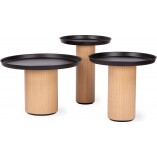 Stolik metalowy Tack Nordifra | Dąb/Czarny - Skandynawski Design