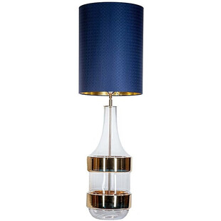 Lampa stołowa szklana Biaritz | Niebieski abażur | 4Concept