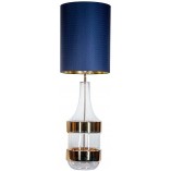 Lampa stołowa szklana Biaritz | Niebieski abażur | 4Concept