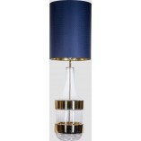 Lampa stołowa szklana Biaritz | Niebieski abażur | 4Concept
