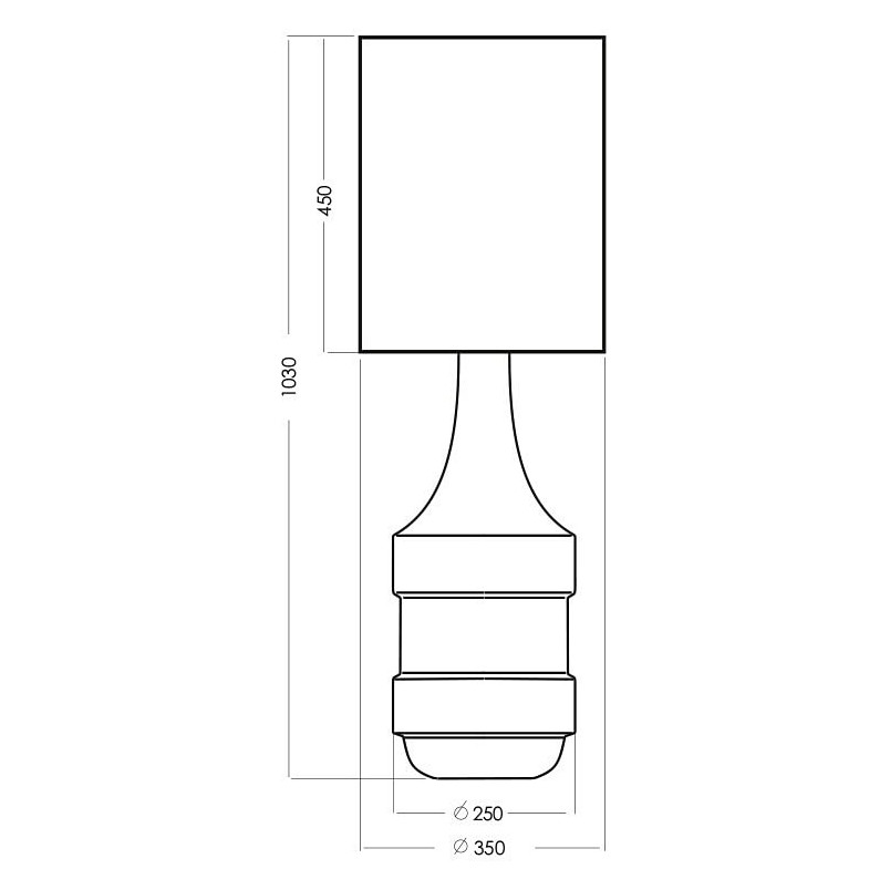 Lampa stołowa szklana Biaritz | Niebieski abażur | 4Concept