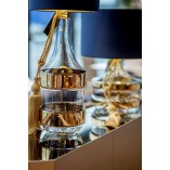 Lampa stołowa szklana Biaritz | Niebieski abażur | 4Concept