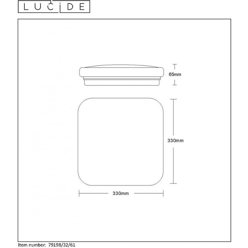 Plafon LED kwadratowy Otis 33cm | Lucide - Oświetlenie