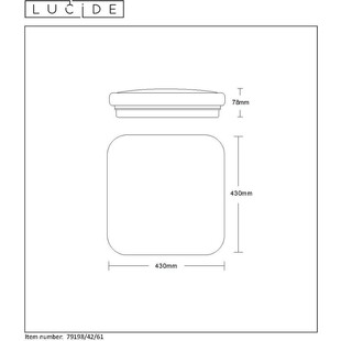 Plafon LED kwadratowy Otis | Lucide - 43cm, Biały