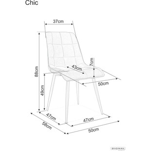 Krzesło welurowe Chic Velvet beżowe Signal - Elegancki design