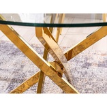Stół szklany Agis 90cm złote nogi | Signal - Elegancki design
