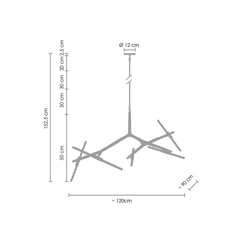Lampa Sticks Złota | Designerska Lampa Wisząca | Step Design