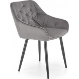 Krzesło welurowe fotelowe K487 szare Halmar - Komfort i styl