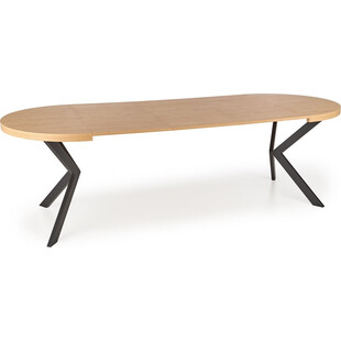Stół rozkładany okrągły loft Peroni 100cm dąb/czarny | Halmar