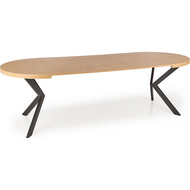 Stół rozkładany okrągły loft Peroni 100cm dąb/czarny | Halmar