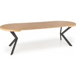 Stół rozkładany okrągły loft Peroni 100cm dąb/czarny | Halmar
