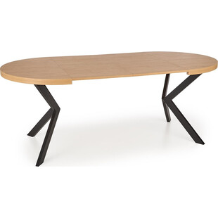 Stół rozkładany okrągły loft Peroni 100cm dąb/czarny | Halmar