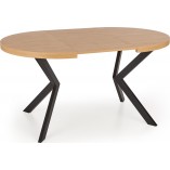 Stół rozkładany okrągły loft Peroni 100cm dąb/czarny | Halmar