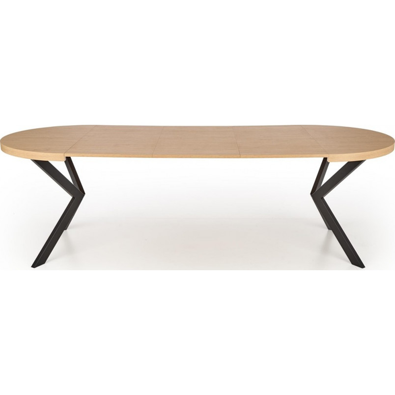 Stół rozkładany okrągły loft Peroni 100cm dąb/czarny | Halmar