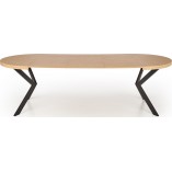 Stół rozkładany okrągły loft Peroni 100cm dąb/czarny | Halmar