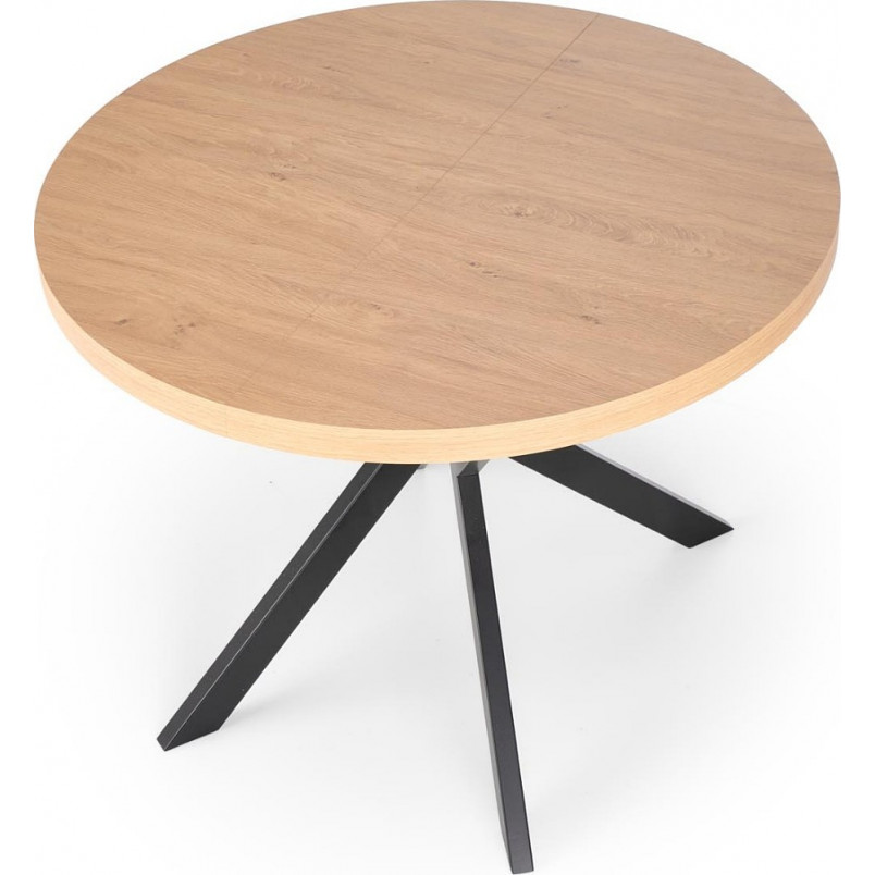 Stół rozkładany okrągły loft Peroni 100cm dąb/czarny | Halmar