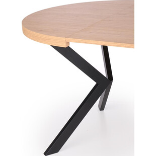 Stół rozkładany okrągły loft Peroni 100cm dąb/czarny | Halmar
