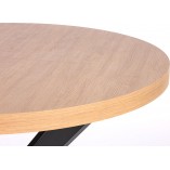 Stół rozkładany okrągły loft Peroni 100cm dąb/czarny | Halmar