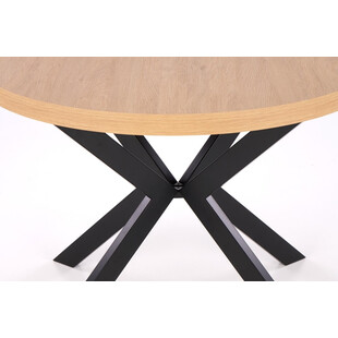 Stół rozkładany okrągły loft Peroni 100cm dąb/czarny | Halmar