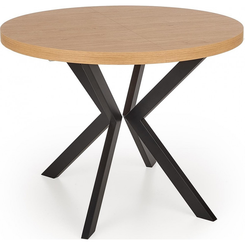 Stół rozkładany okrągły loft Peroni 100cm dąb/czarny | Halmar