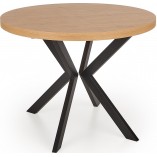 Stół rozkładany okrągły loft Peroni 100cm dąb/czarny | Halmar