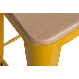 Hoker metalowy Paris Wood 65cm sosna naturalna / żółty D2.Design