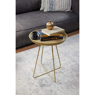Stolik metalowy Rod Nordifra - Złoty, 43cm | Elegancki design