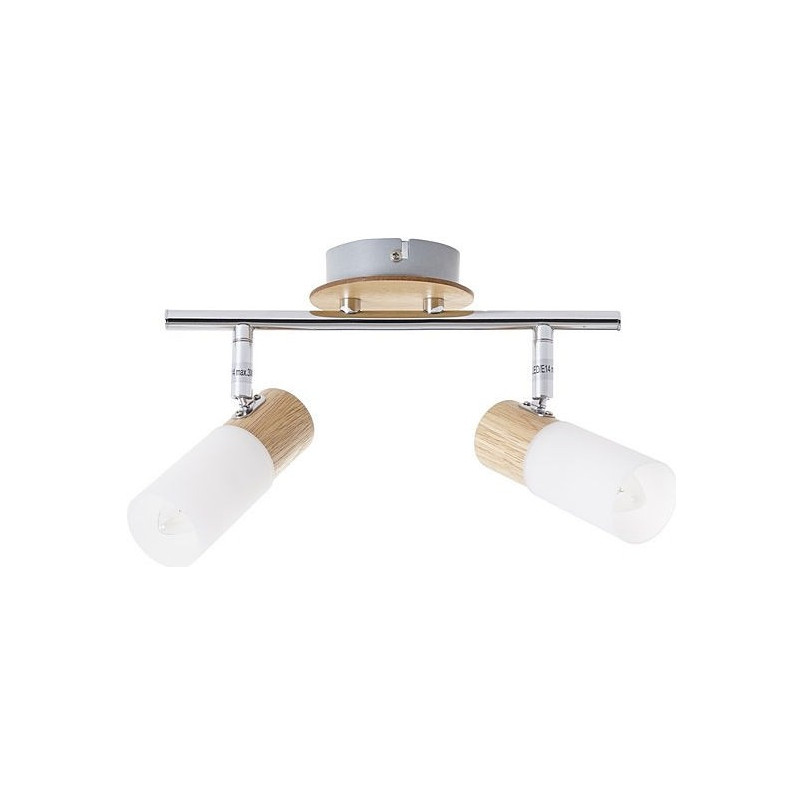 Lampa sufitowa Babsan II - drewno jasne/biały | Brilliant