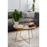 Stolik metalowy Rod Nordifra - Złoty, 63cm | Elegancki design