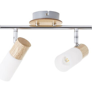 Lampa sufitowa Babsan II - drewno jasne/biały | Brilliant
