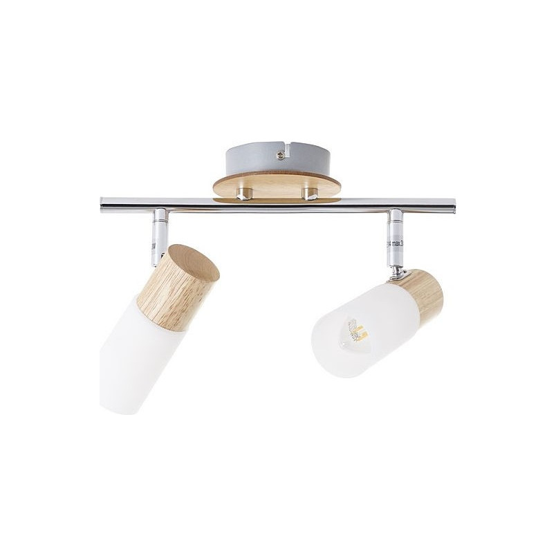 Lampa sufitowa Babsan II - drewno jasne/biały | Brilliant