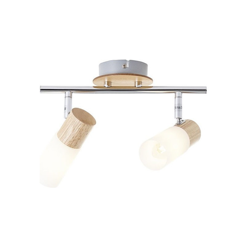 Lampa sufitowa Babsan II - drewno jasne/biały | Brilliant